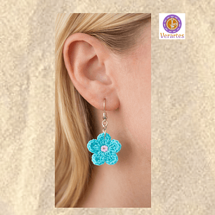 SABER MAIS 🔍Brincos Flor azul sereno