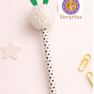 SABER MAIS 🔍 Lápis pompom branco