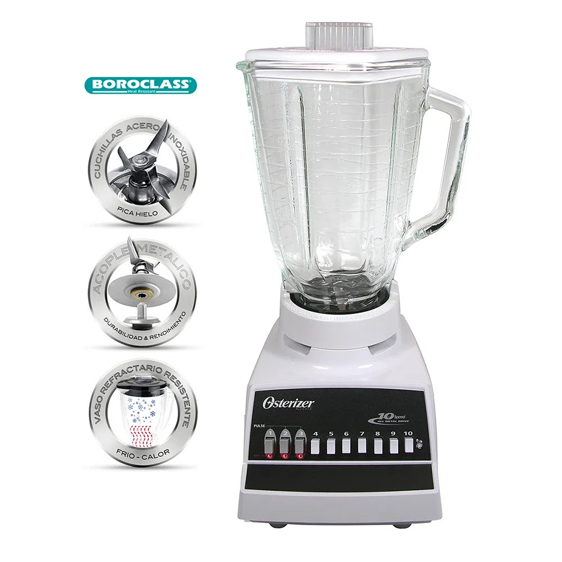 LICUADORA OSTER DE 10 VELOCIDADES BLANCA 2