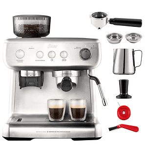 OSTER CAFETERA PERFECT BREW, PARA ESPRESSO, 15 BAR, CON MOLINO INTEGRADO, ACERO INOXIDABLE, BVSTEM7300