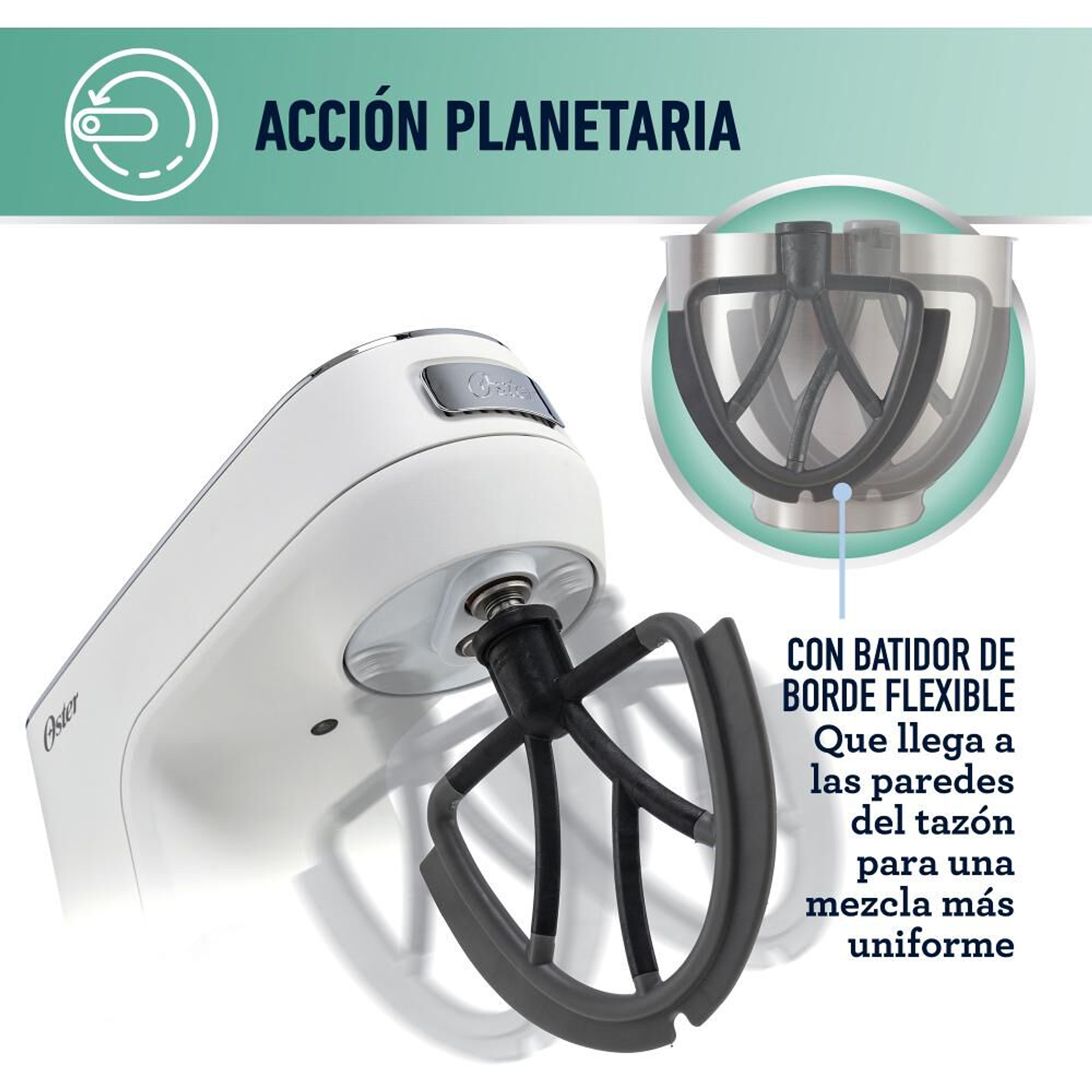 Batidora planetaria Oster® FPSTSMPL3W con 10 velocidades