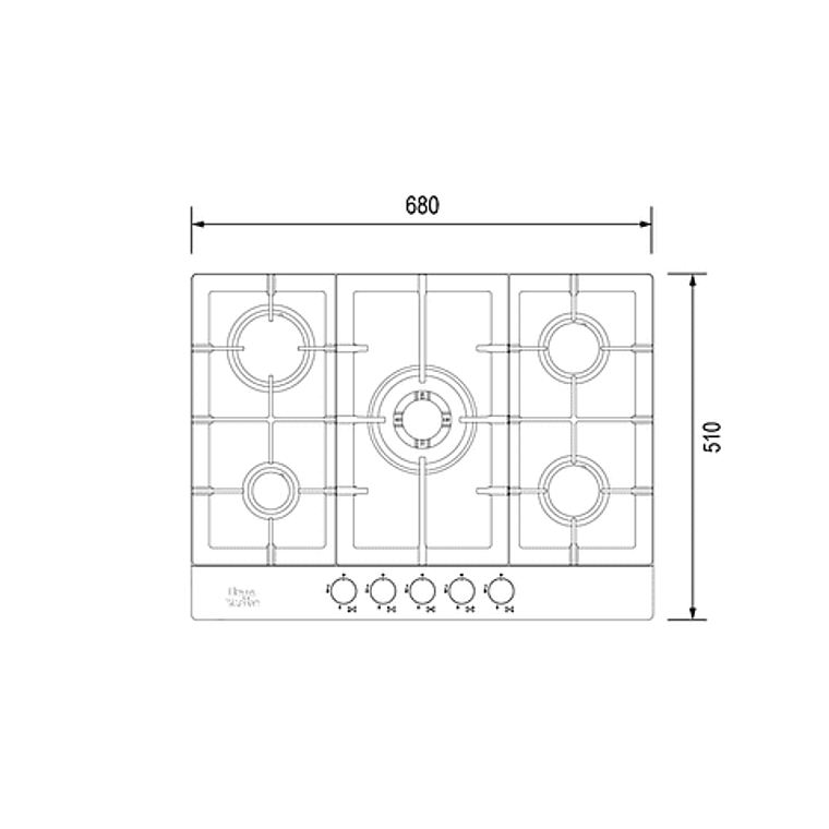 Encimera 5 Quemadores Gas Licuado Ursus Trotter PRIME GT5.7 8
