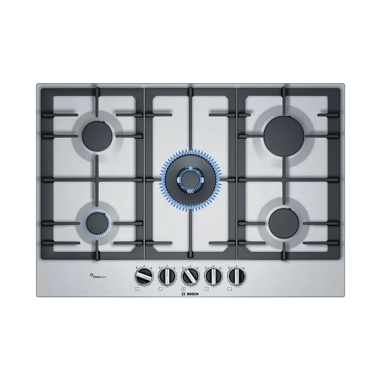 Serie 6  Placa de Gas Acero inoxidable 5Q Gas Licuado 1