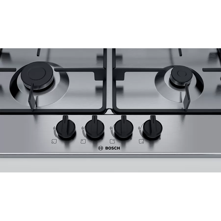 Encimera 4 Quemadores 60 cm Acero Inoxidable Gas Licuado 4