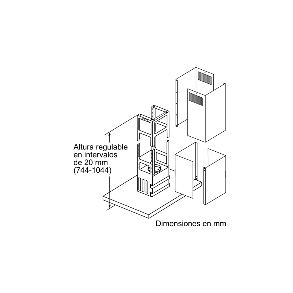 Serie 6 Campana decorativa de isla 90 cm Acero inoxidable 11