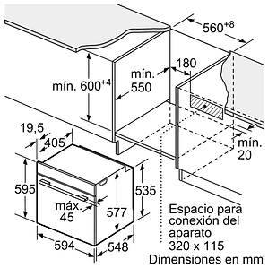 Serie | 8 Horno 60 x 60 cm Acero Inoxidable