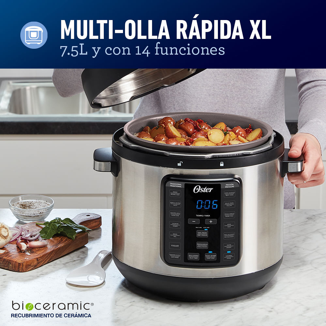 MULTI-OLLA RÁPIDA XL OSTER 7,5 LITROS CON 14 FUNCIONES CKSTPCEC8801 4