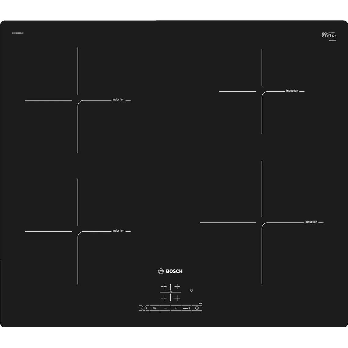 Encimera Inducción Bosch 4 Zonas de Cocción  60 cm 1