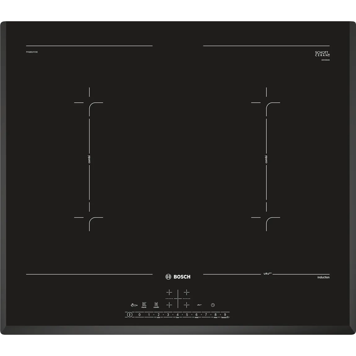 Encimera Inducción BOSCH 4 Zonas de Cocción 60 cm 1