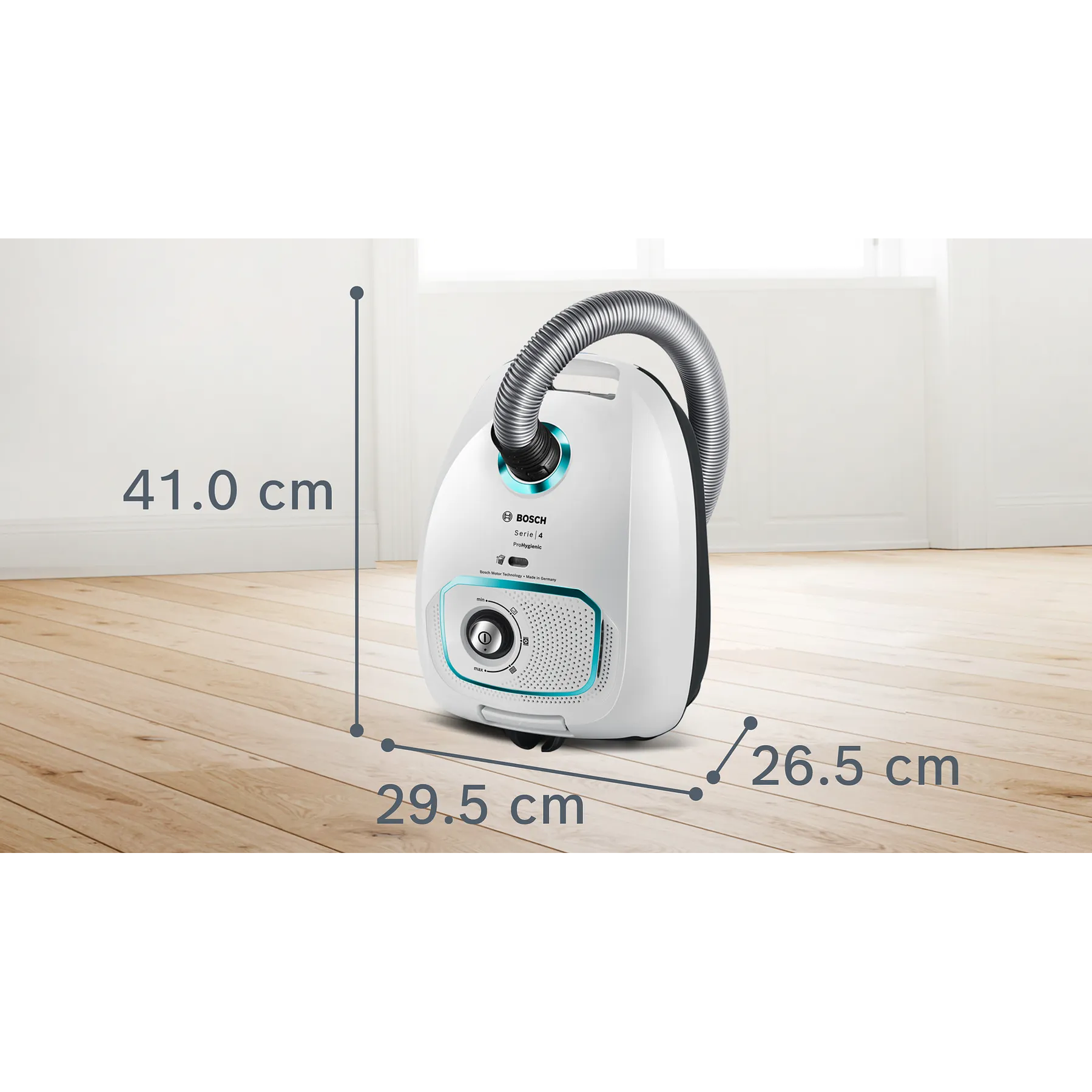 Bosch Serie 4 ProHygienic - Aspirador con Cable / sin Bolsa Blanco