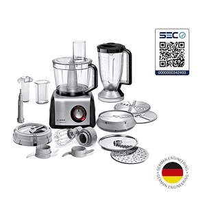 Procesador de alimentos Bosch MultiTalent 8 1250 W Negro, Acero inoxidable