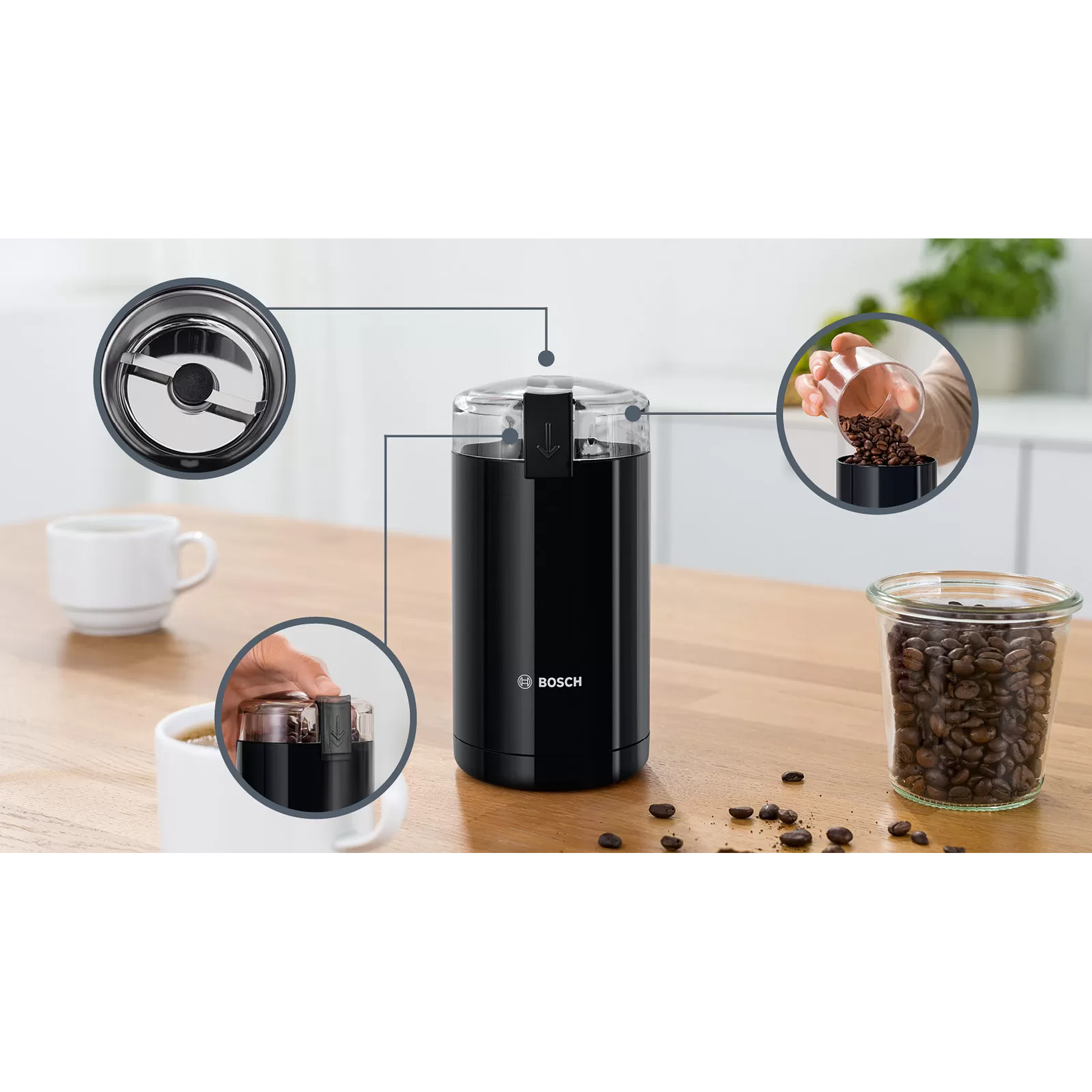 Molinillo de cafe electrico Bosch Negro — Amo cocinar