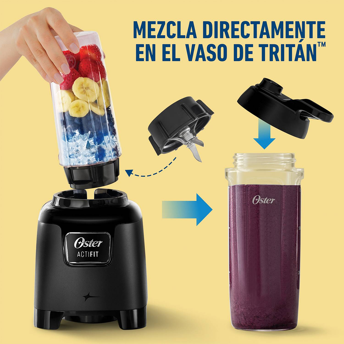 Sistema de nutrición Oster® ActiFit™ BLSTAFB con vaso portátil Tritan™ 3