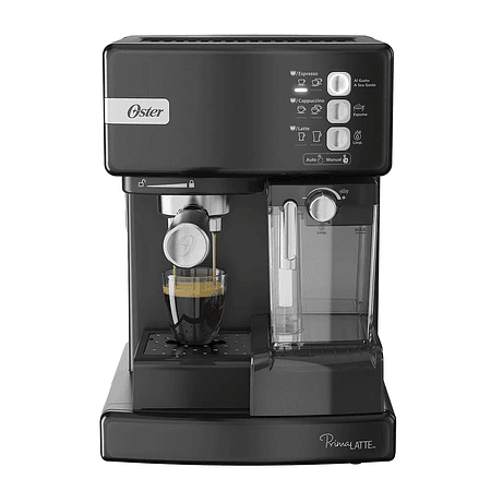 Cafetera automática de espresso negro metálico Oster® PrimaLatte™