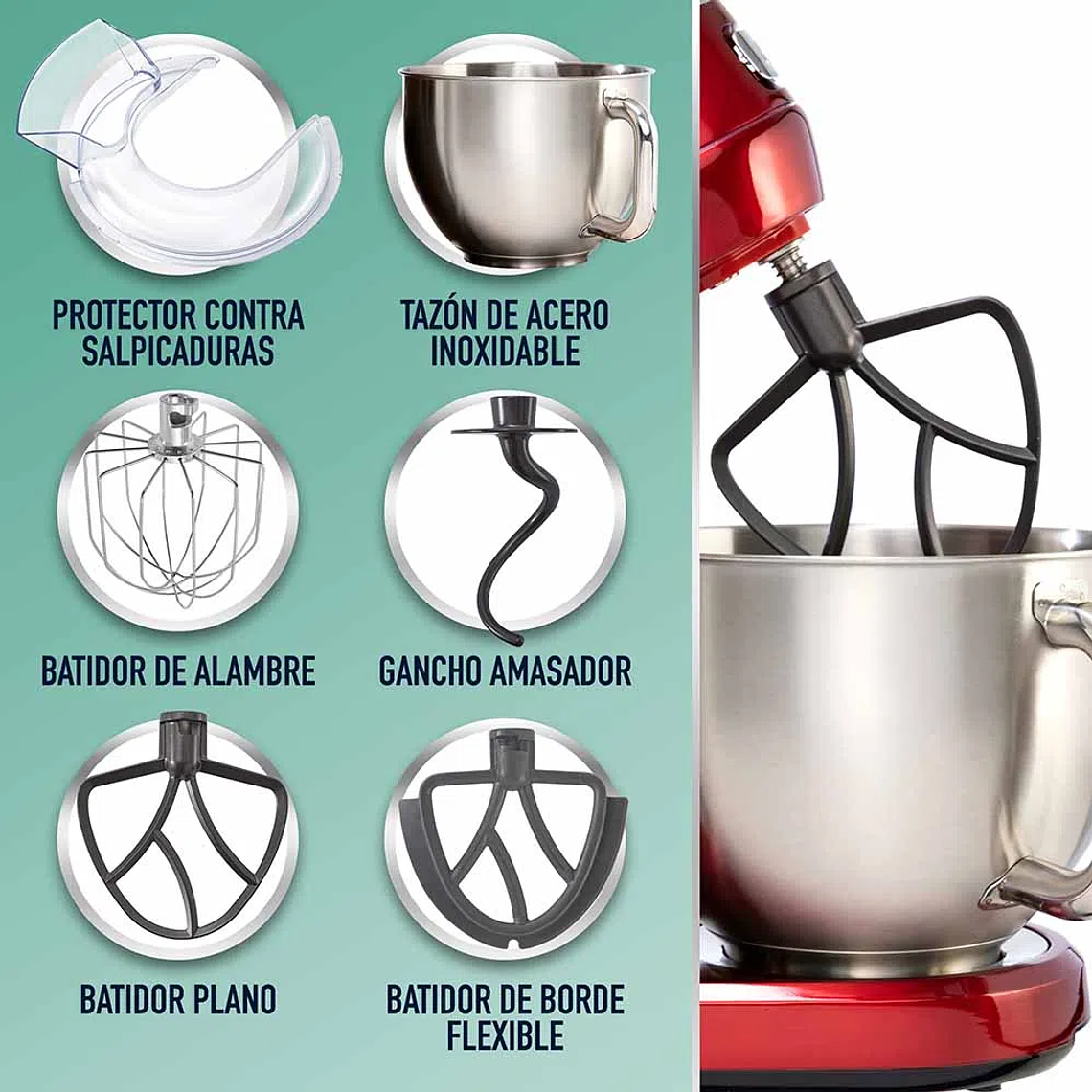 BATIDORA PLANETARIA OSTER FPSTSMPL3R CON 10 VELOCIDADES 4