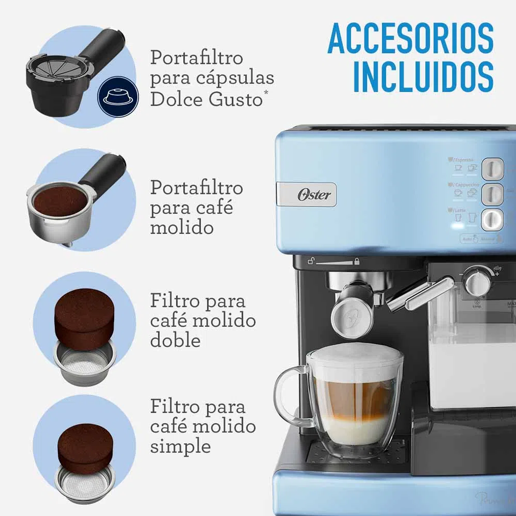 Cafetera automática de espresso celeste Oster® PrimaLatte™ B