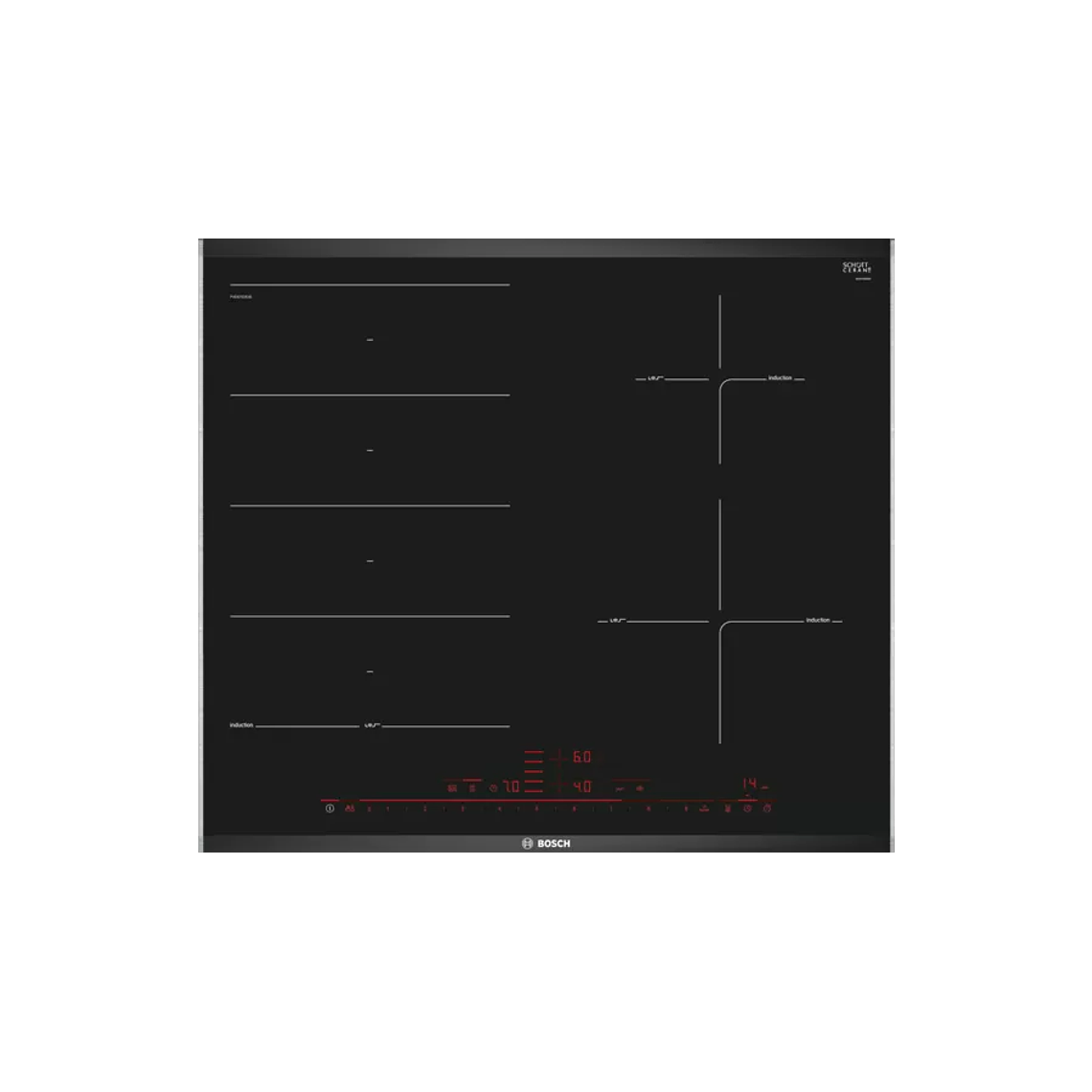 Serie 8 Placa de inducción 60 cm Negro, con perfiles 1