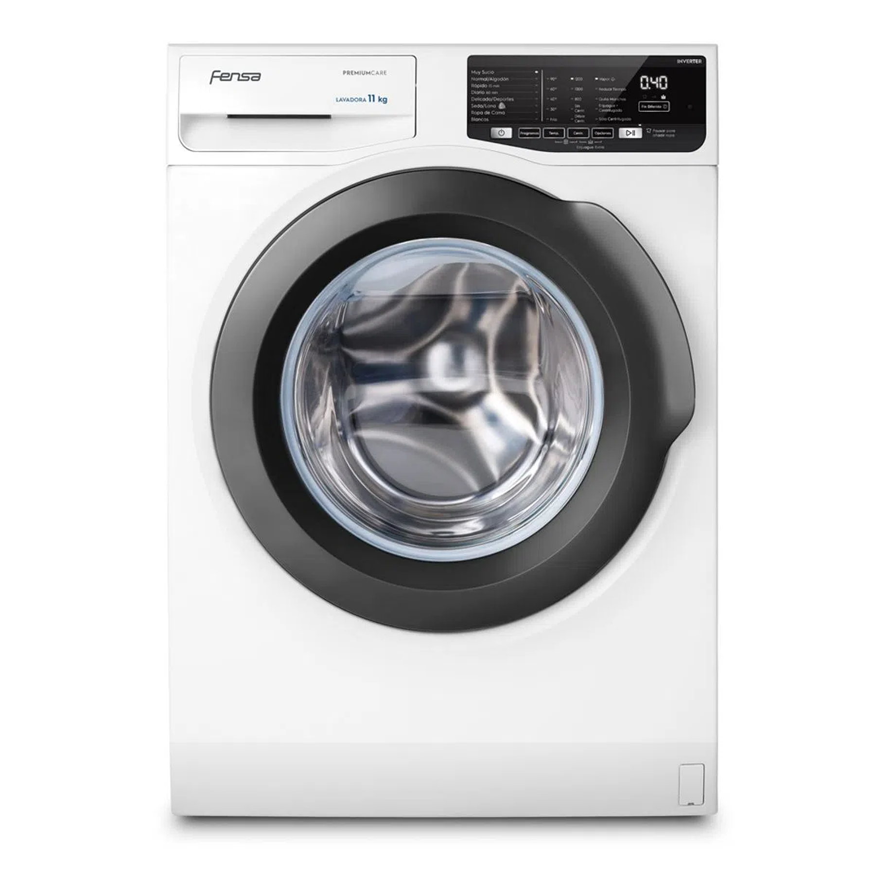 LAVADORA AUTOMÁTICA FENSA 11KG CARGA FRONTAL INVERTER CON VAPOR PREMIUM CARE 11W BLANCA