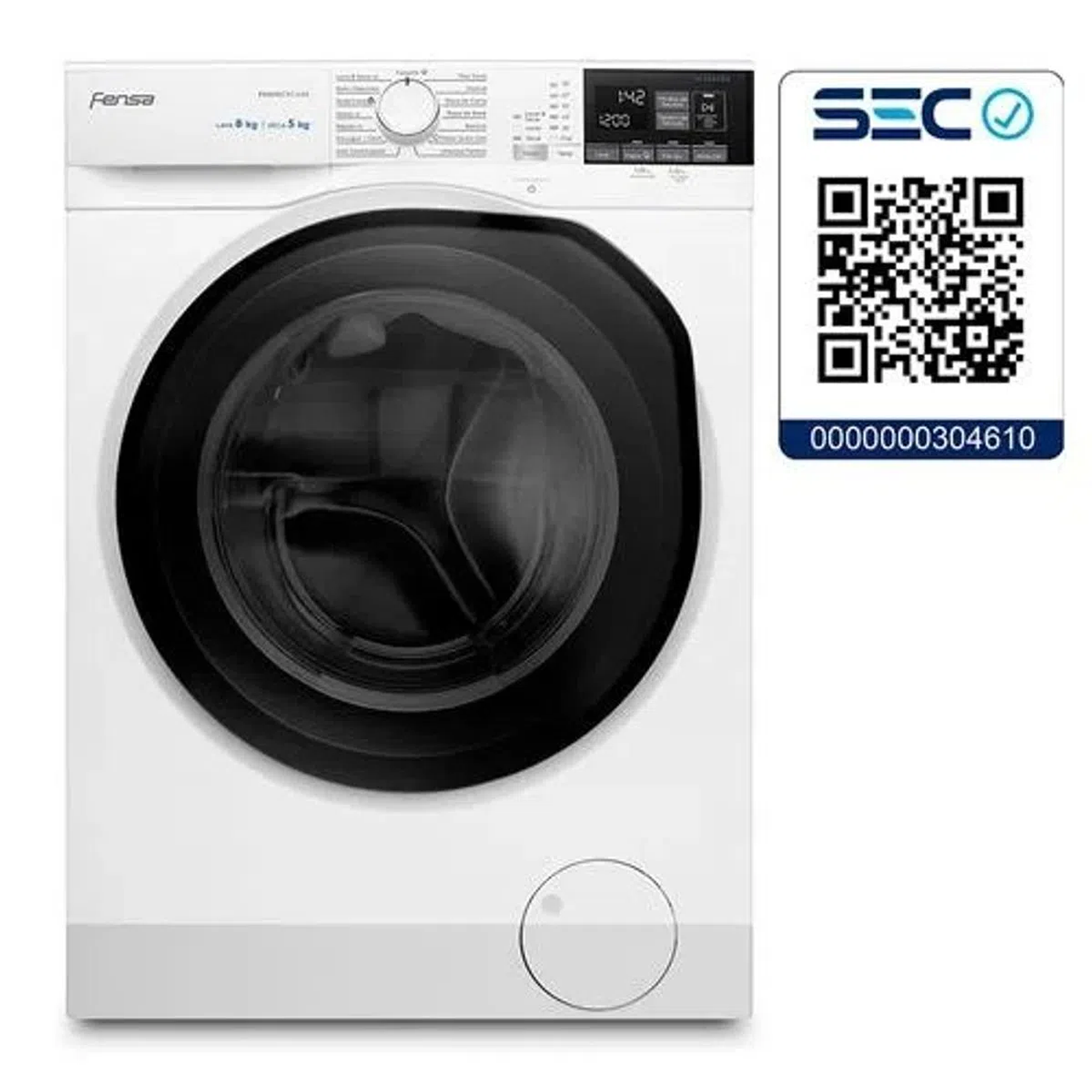 LAVADORA SECADORA FENSA 8KG CARGA FRONTAL VAPOUR CARE Y AUTOSENSE 8WD BLANCA