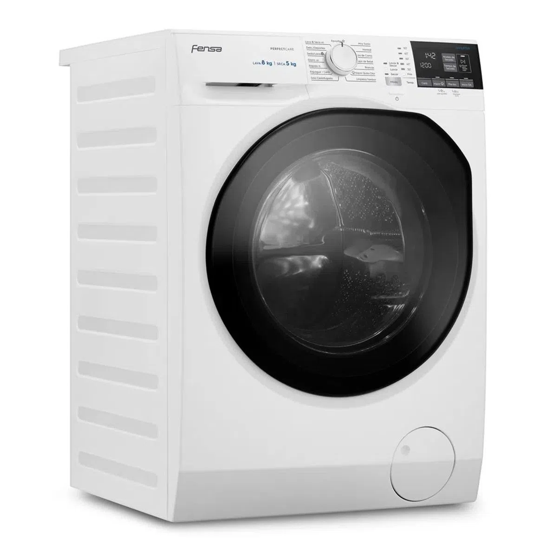 LAVADORA SECADORA FENSA 8KG CARGA FRONTAL VAPOUR CARE Y AUTOSENSE 8WD BLANCA