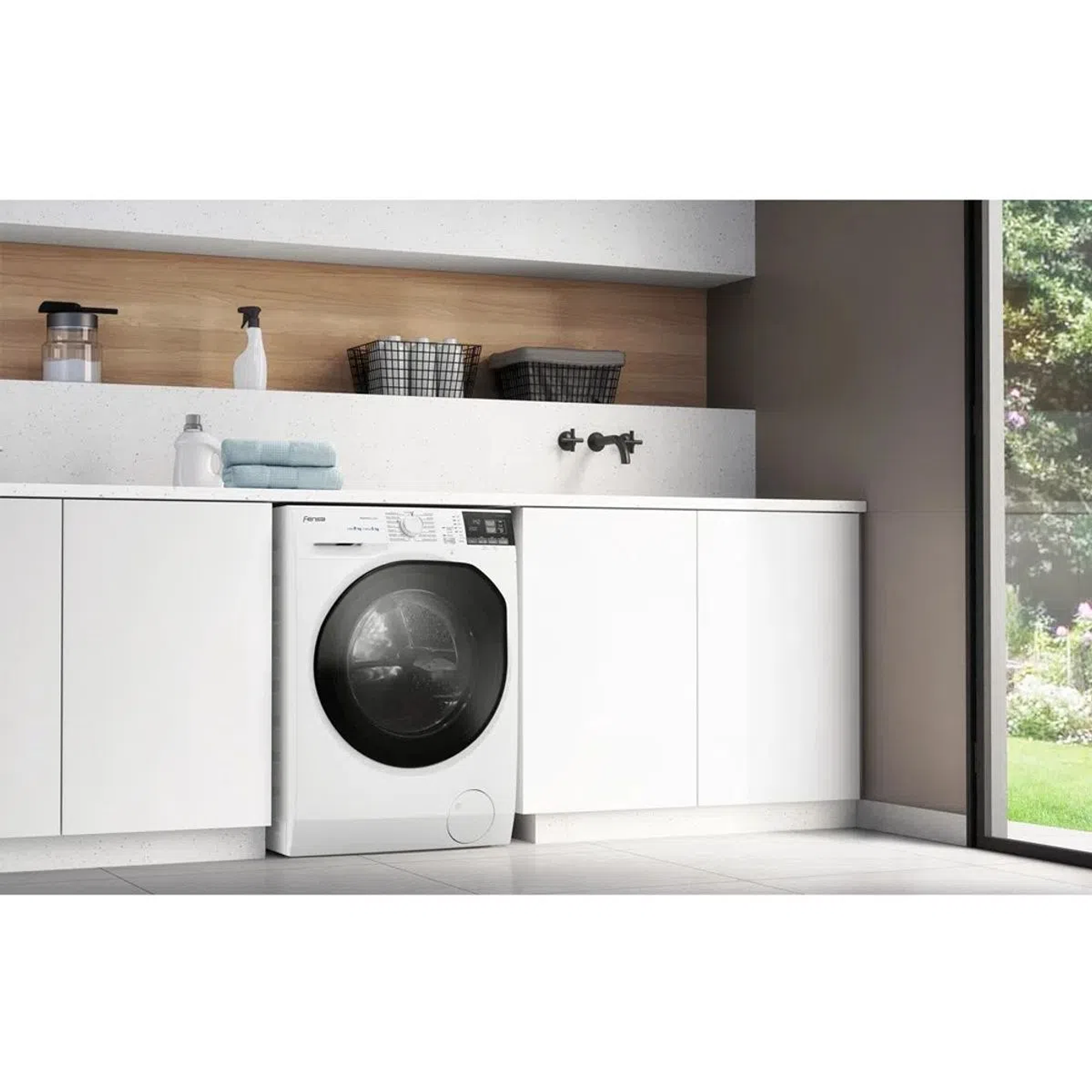 LAVADORA SECADORA FENSA 8KG CARGA FRONTAL VAPOUR CARE Y AUTOSENSE 8WD BLANCA