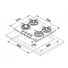 Encimera de Gas Franke FHCR 604 4G HE BK C NEGRA