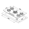 Encimera a Gas FHCR 905 4G TC HE Negra Franke