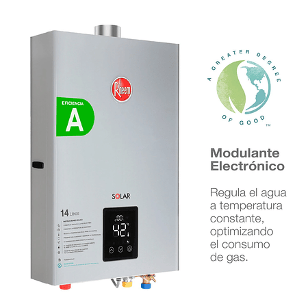 Calefon 14 litros Gas licuado Tiro forzado Rheem