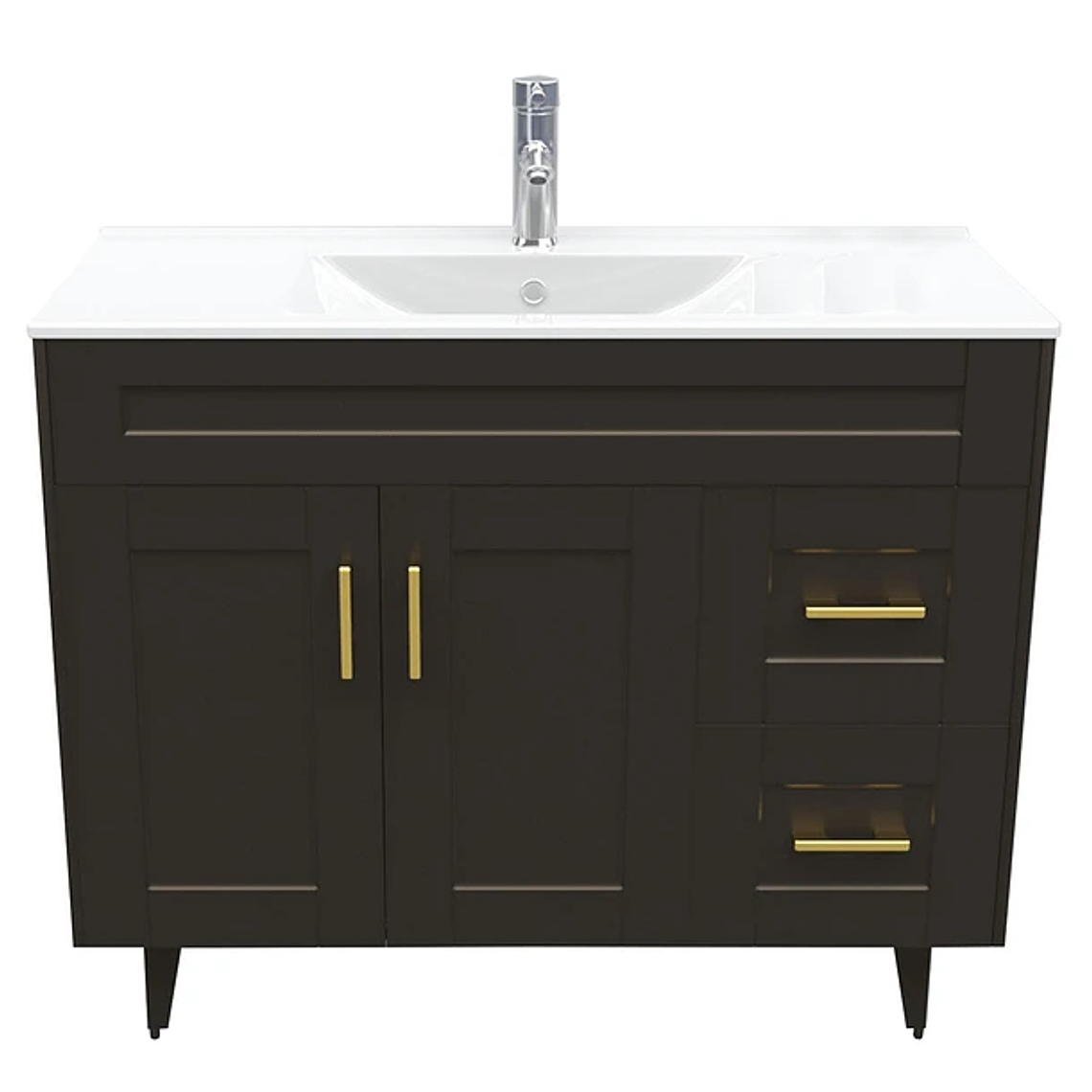 Kit Mueble Deluxe 100SK + Vanitorio Plano-100 Café Derecho / 100x80x47cm 1