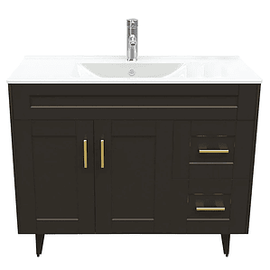 Kit Mueble Deluxe 100SK + Vanitorio Plano-100 Café Derecho / 100x80x47cm