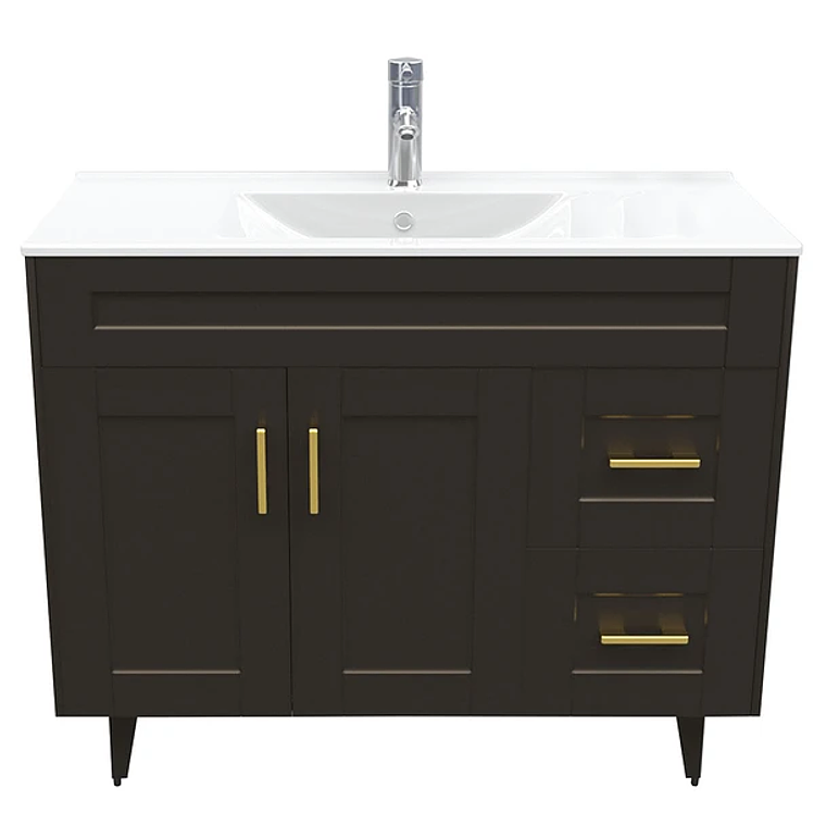 Kit Mueble Deluxe 100SK + Vanitorio Plano-100 Café Derecho / 100x80x47cm 1