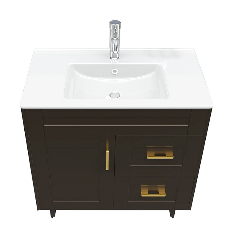 Kit Mueble Deluxe 80SK + Vanitorio Plano-80 Café Derecho / 80x80x47cm 3