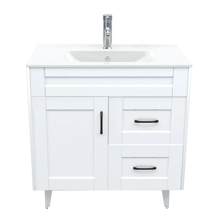 Kit Mueble Deluxe 80SK + Vanitorio Plano-80 Blanco Derecho / 80x80x47cm 1