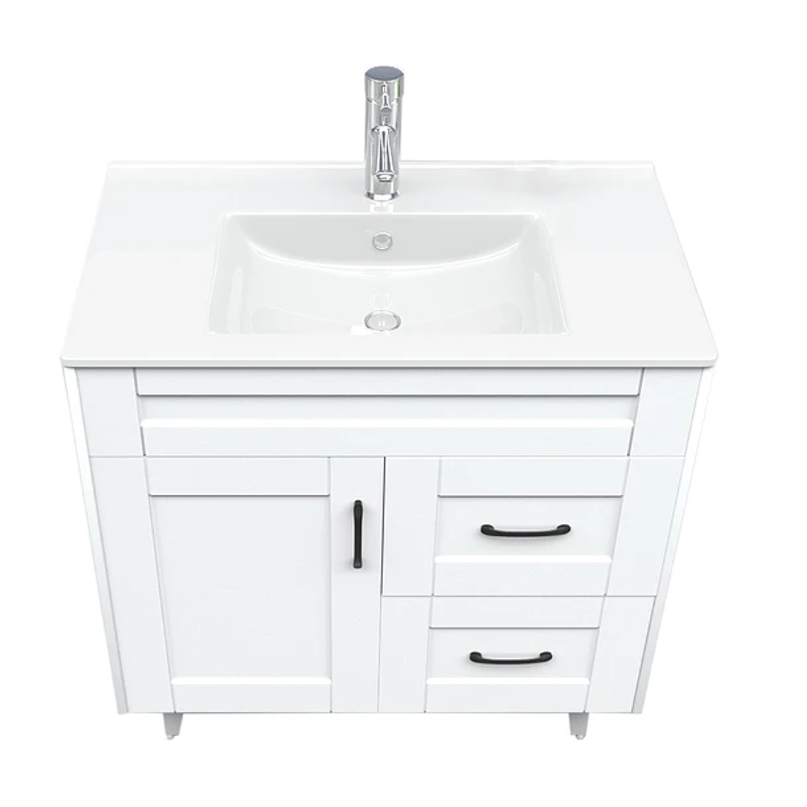 Kit Mueble Deluxe 80SK + Vanitorio Plano-80 Blanco Derecho / 80x80x47cm 2