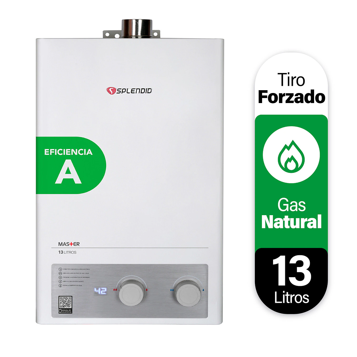 CALEFONT 13 LITROS GAS NATURAL TIRO FORZADO SPLENDID 1