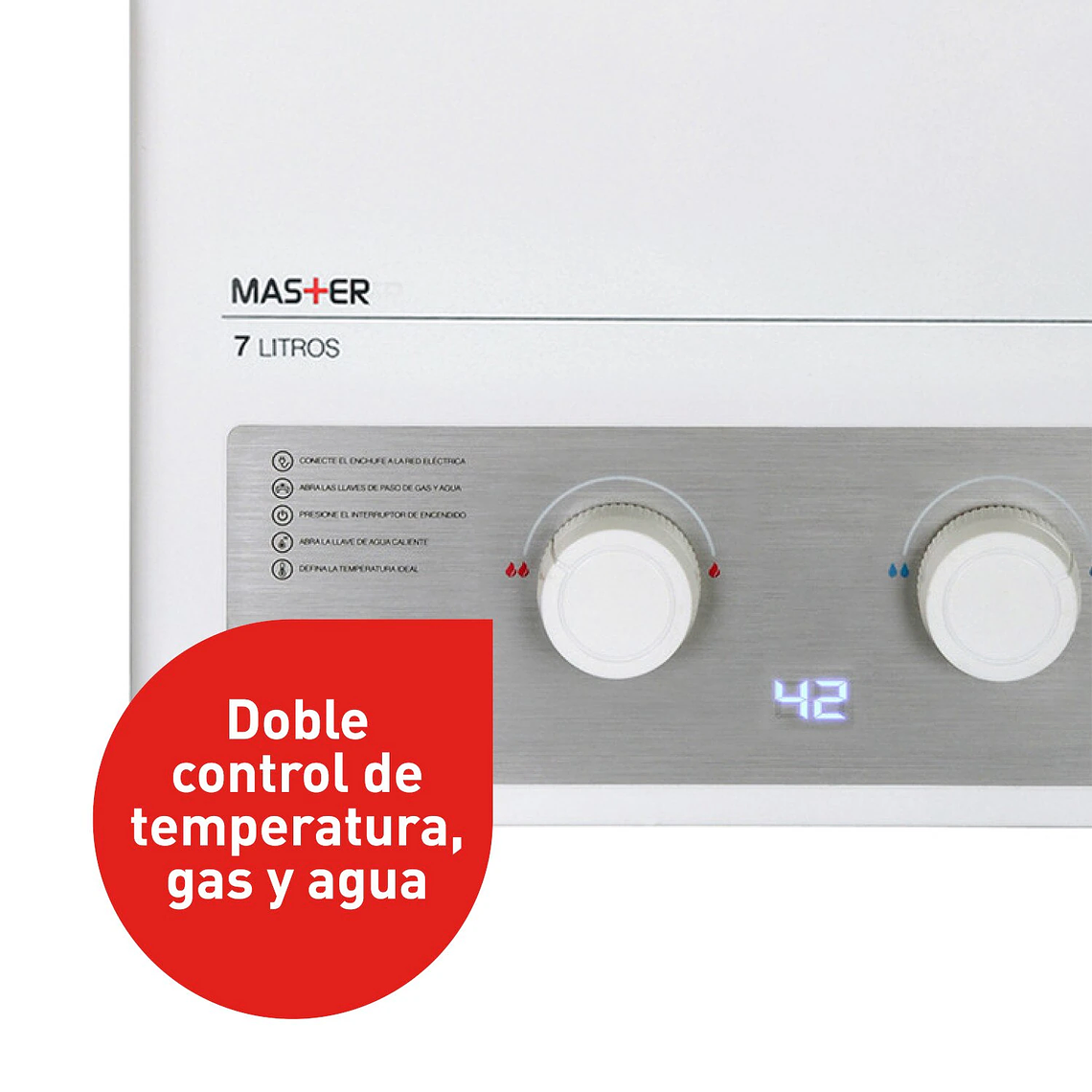 Calefon 7 litros Gas natural Tiro forzado Splendid 3