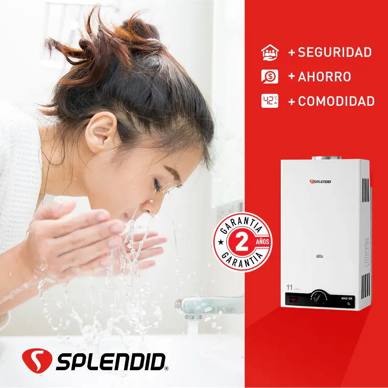 Calefon 11 litros Gas licuado Tiro natural Splendid 4