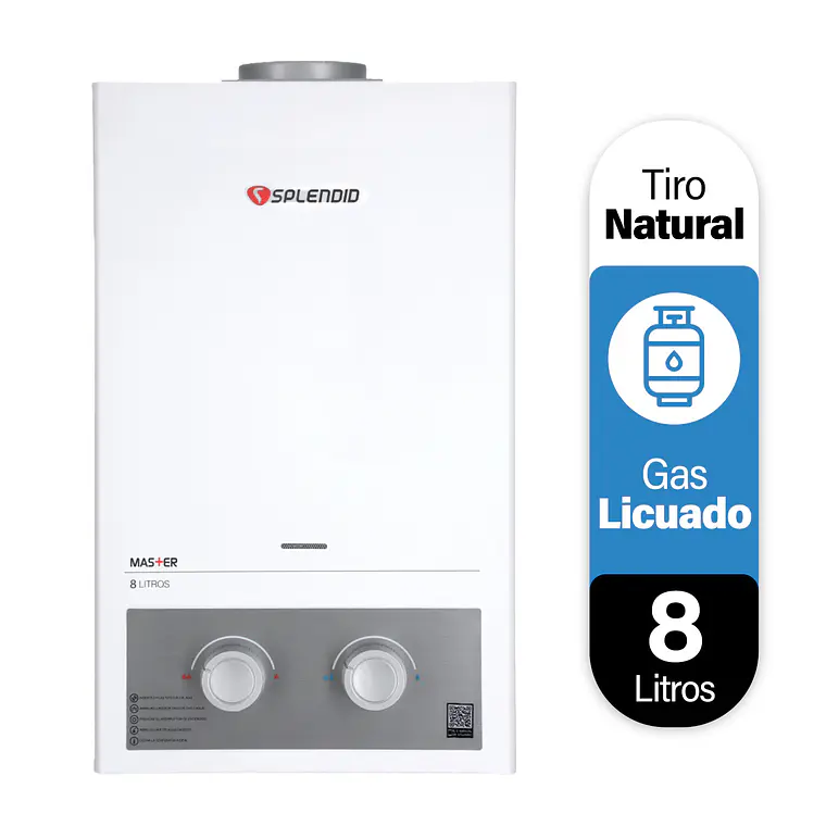 Calefont 8 litros Gas licuado Tiro natural Splendid 1