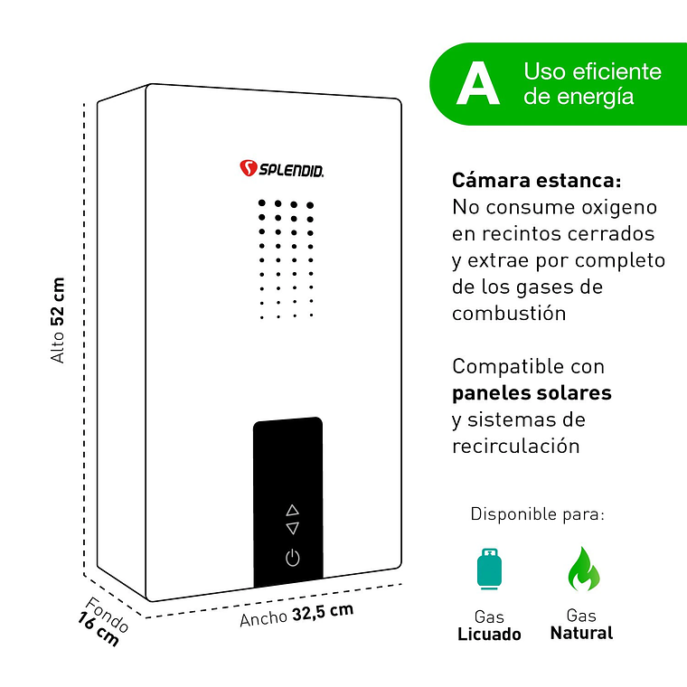 CALEFONT 10 LITROS GAS LICUADO CÁMARA ESTANCA SPLENDID 4