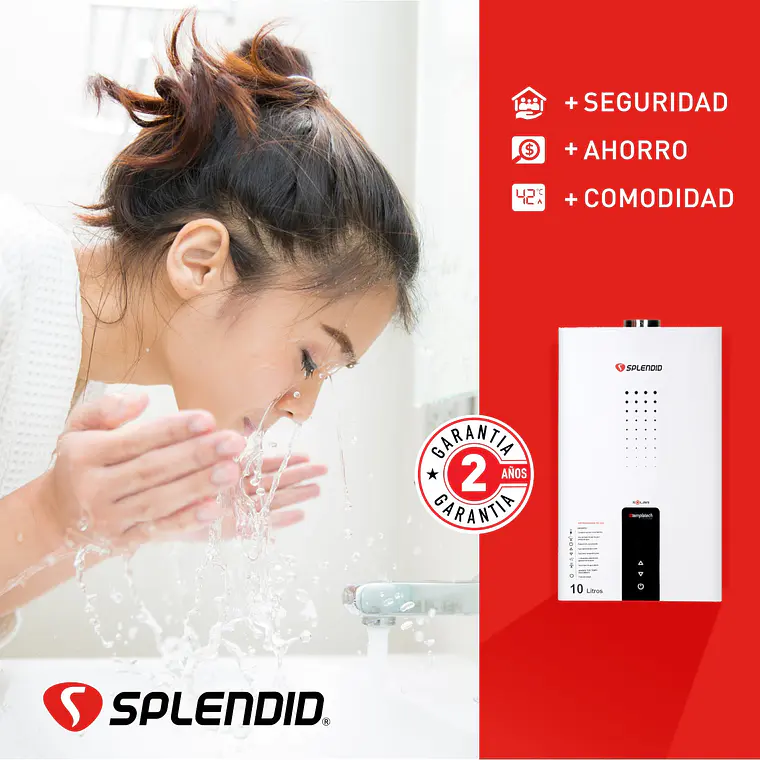 Calefont 10 litros Gas natural Cámara estanca Splendid 4