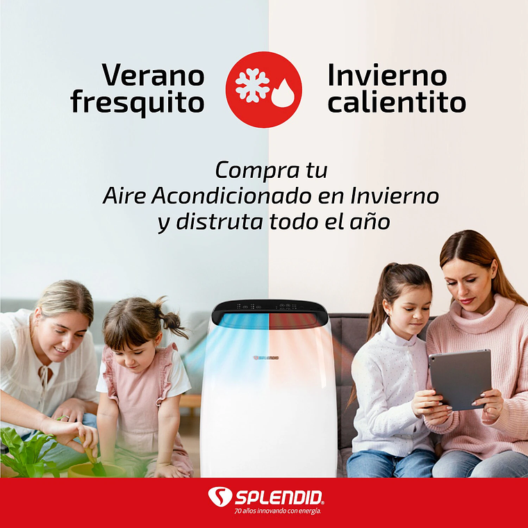 Climatizador Aire acondicionado portátil 12000BTU Frío/Calor Splendid 6