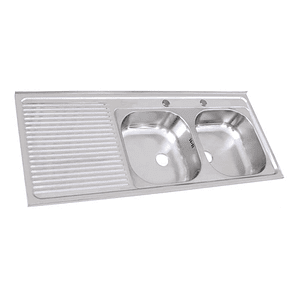 LAVAPLATOS DOBLE SOBREPONER 1200X500 MM IZQUIERDO SPLENDID