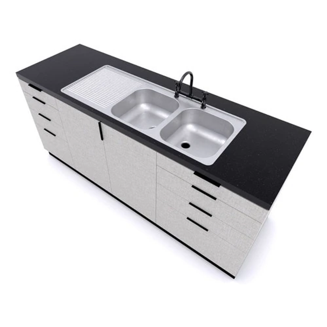 LAVAPLATOS DOBLE SOBREPONER 1200X500 MM IZQUIERDO SPLENDID 2