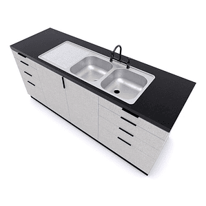 LAVAPLATOS DOBLE SOBREPONER 1200X500 MM IZQUIERDO SPLENDID