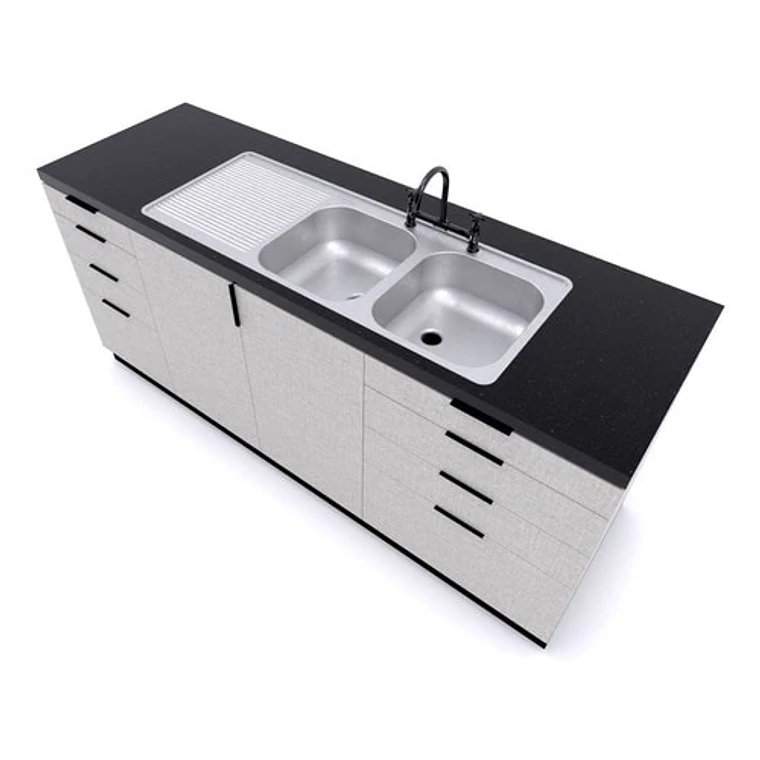 LAVAPLATOS DOBLE SOBREPONER 1200X500 MM IZQUIERDO SPLENDID 2