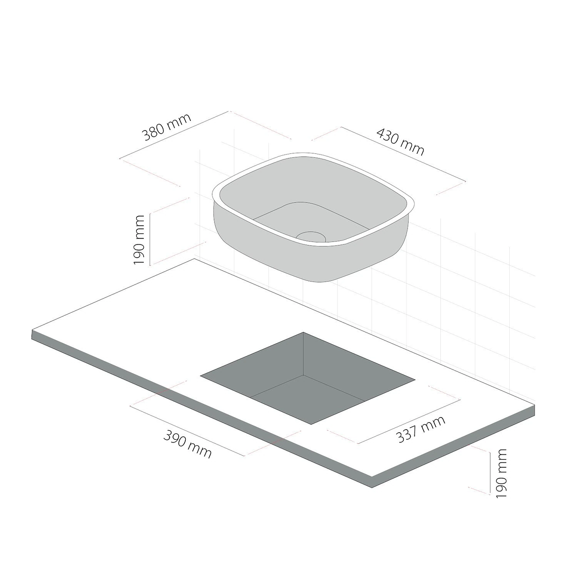 LAVAPLATOS BAJO CUBIERTA 430X380 SPLENDID DELUXE 3