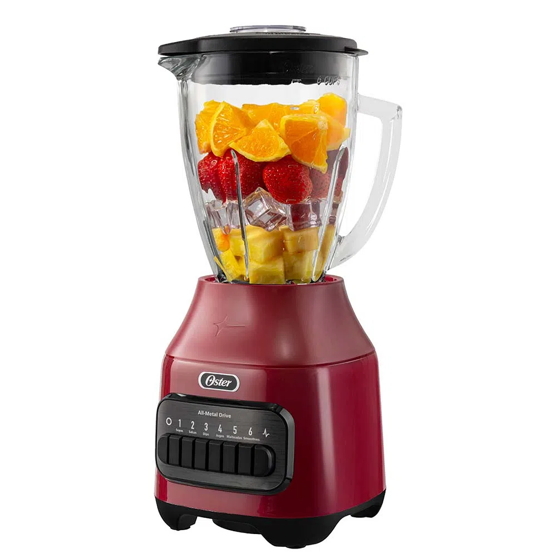 LICUADORA OSTER CON VASO DE VIDRIO Y 6 VELOCIDADES MÁS PULSO BLSTPEGRPB 1