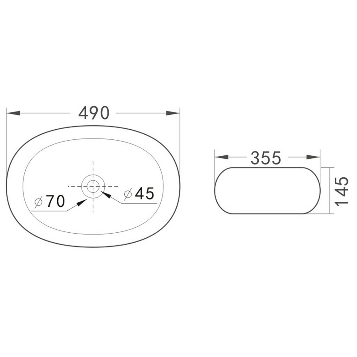 Lavamanos Sobreponer Domsa SLC880 INCA BLACK 475x34x145cm 4