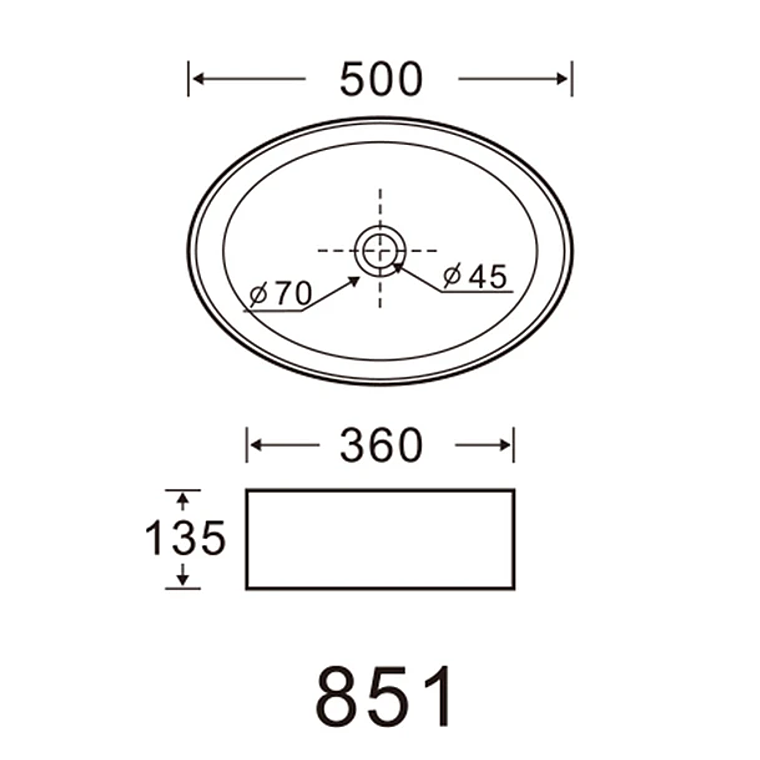 Lavamanos Sobreponer Domsa SLC851 ORQUIDEA / 50x36x13,5 cm 4
