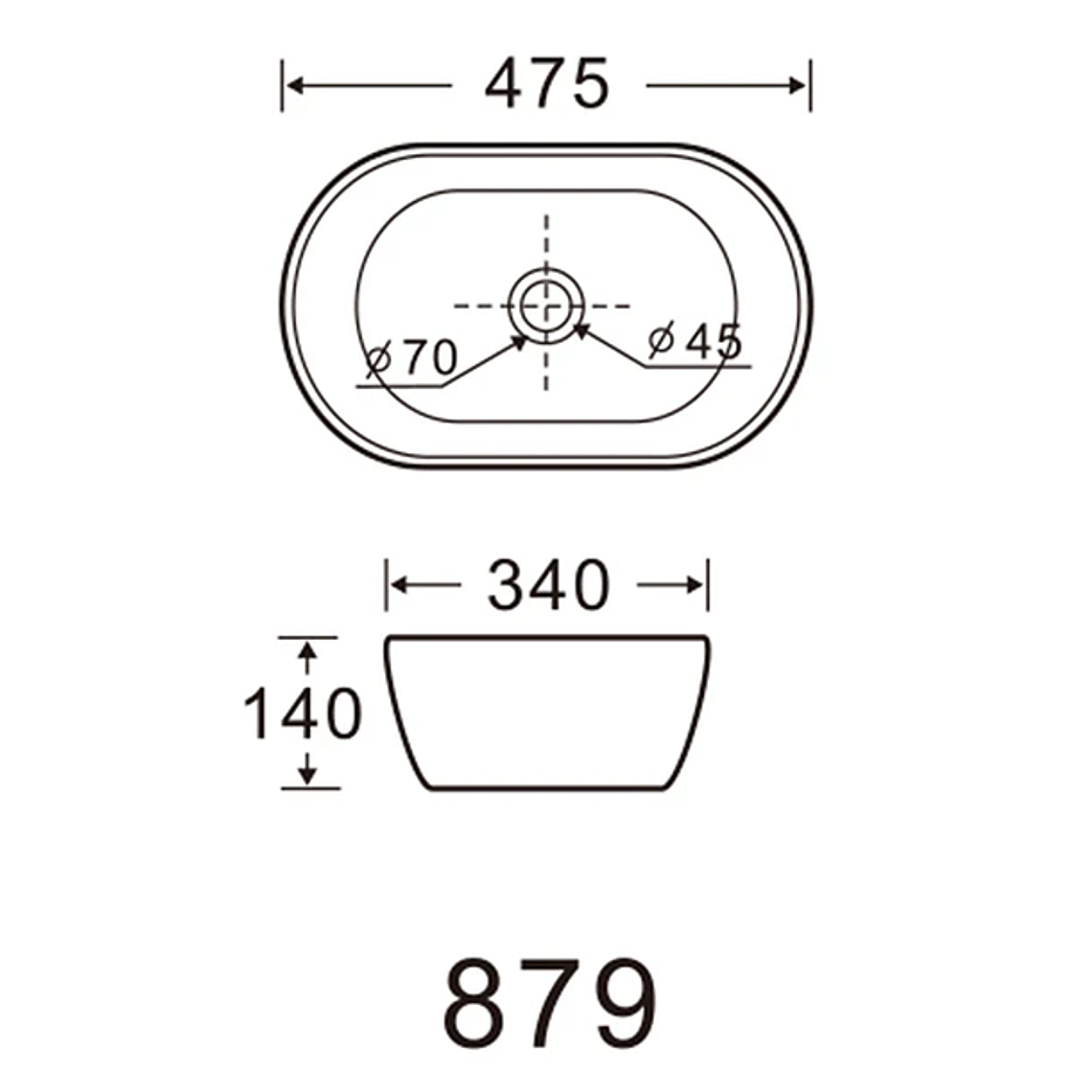 Lavamanos Sobreponer Domsa SLC879 PALO DE ROSA / 47,5x34x14 cm 4